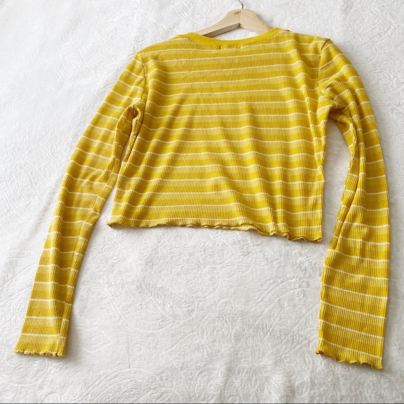 Lettuce Hem Stripe Lightweight Cropped Waf… - Picture 7 of 9
